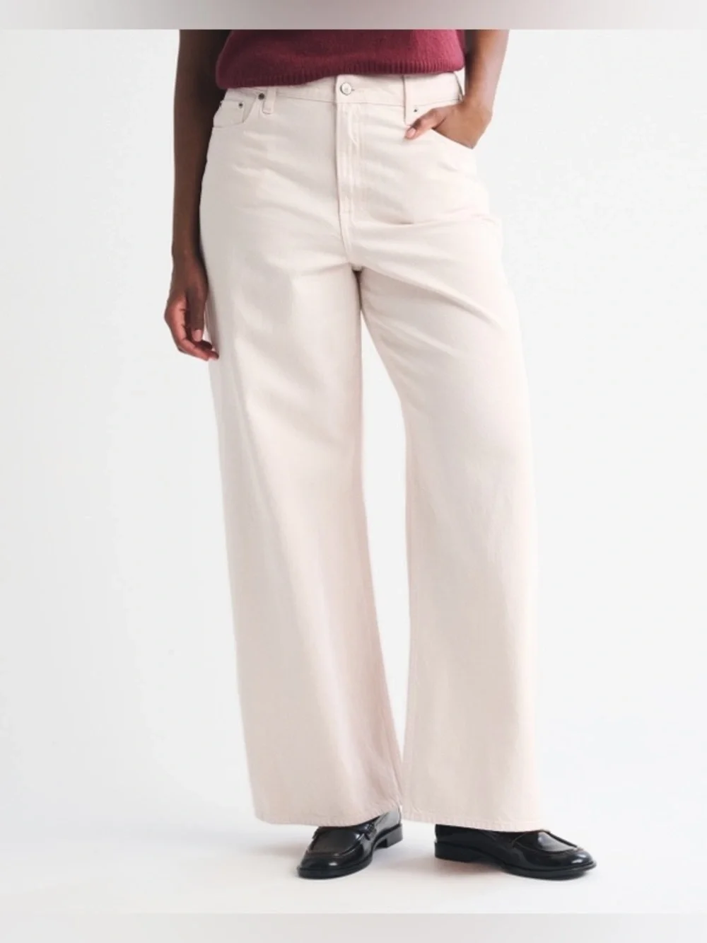 Abercrombie 90’s Relaxed Straight Jean Light Pink - Picture 2 of 12